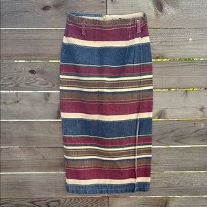 Vintage BeBop Striped Denim Wrap Skirt